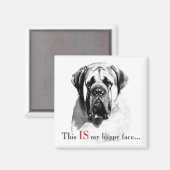Mastiff Happy Face Magnet Magneet (Voorkant / Achterkant)