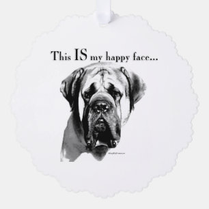 Mastiff Happy Face Ornament Kaart