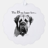 Mastiff Happy Face Ornament Kaart (Achterkant)