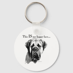 Mastiff Happy Face Sleutelhanger