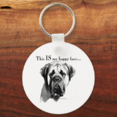 Mastiff Happy Face Sleutelhanger (Voorkant)