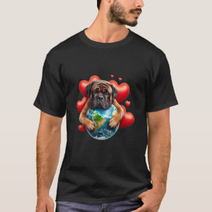 Mastiff-hond Aardedag knuffel Liefde Baas die vlie T-shirt