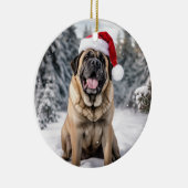 Mastiff Hond Kerstmis Keepsake Keramisch Ornament (Rechts)