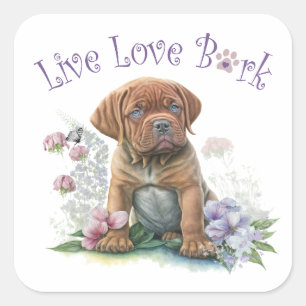 Mastiff-hond Moeder Bloem Vierkante Sticker