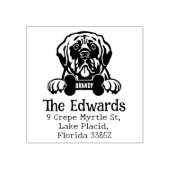 Mastiff hond, retouradres, 	rubberstempel (Afrduk)