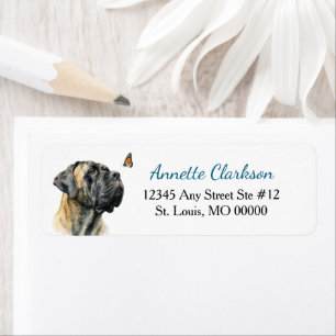 Mastiff Hond Vlinder Wonder Retouradres Etiket
