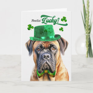 Mastiff-hond voelt zich Lucky St. Patrick's Day Feestdagen Kaart