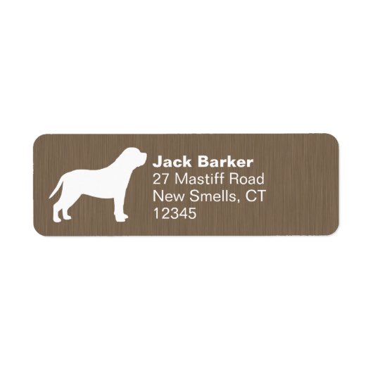Mastiff Hondenras Silhouette Return Address Labels (Voorkant)