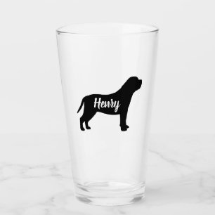 Mastiff hondensilhouet gepersonaliseerd Drink glas