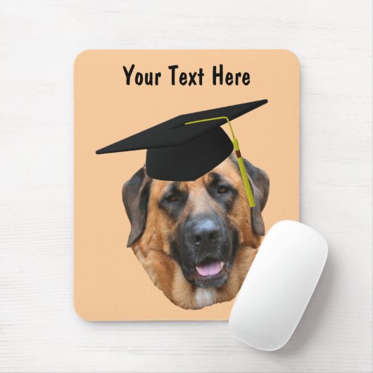Mastiff in Graduation Cap Funny Dog Mousepad Muismat (Met muis)