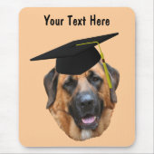 Mastiff in Graduation Cap Funny Dog Mousepad Muismat (Voorkant)