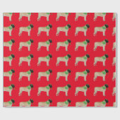 Mastiff-kerstcadeaupapier - rood cadeaupapier (Vlak)