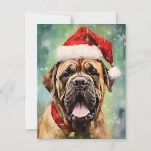 Mastiff kerstkunstwerk feestdagenkaart