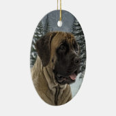 Mastiff kerstversiering keramisch ornament (Rechts)