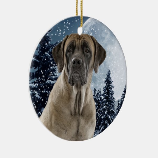 Mastiff kerstversiering keramisch ornament (Rechts)