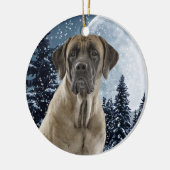Mastiff kerstversiering keramisch ornament (Links)