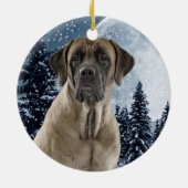 Mastiff kerstversiering keramisch ornament (Achterkant)
