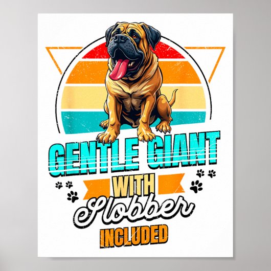 Mastiff Lover Funny Mastiff Dog Retro Poster (Voorkant)