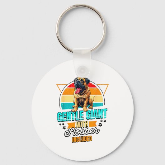 Mastiff Lover Funny Mastiff Dog Retro  Sleutelhanger (Voorkant)