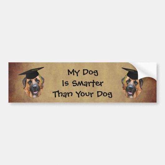 Mastiff My Dog Is Smarter Than Funny Bumpersticker (Voorkant)