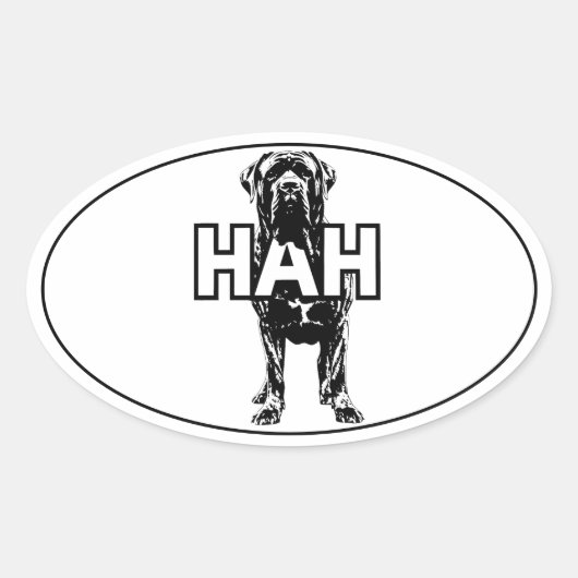 Mastiff Ovale Sticker (Voorkant)