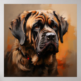 Mastiff Realisme Kunst Portret Poster