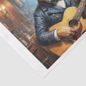 Mastiff steampunk hond spelen gitaar - tissuepapier (Detail)