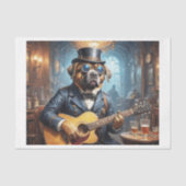 Mastiff steampunk hond spelen gitaar - tissuepapier (Voorkant)