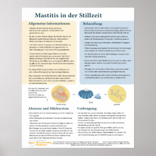 Mastitis bij Poster dat borstvoeding geeft (Duits)