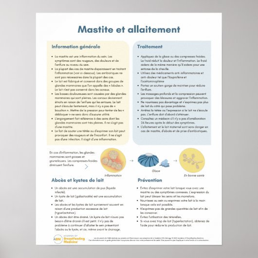 Mastitis bij Poster dat borstvoeding geeft (Frans) (Voorkant)