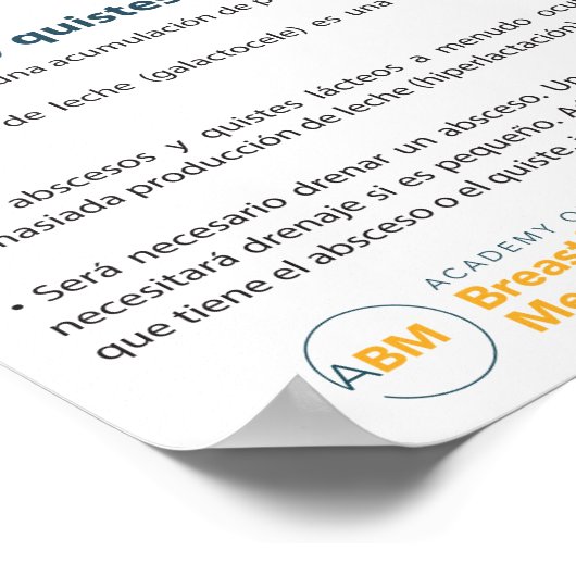 Mastitis dans Poster d'allaitement (espagnol) (Coin)