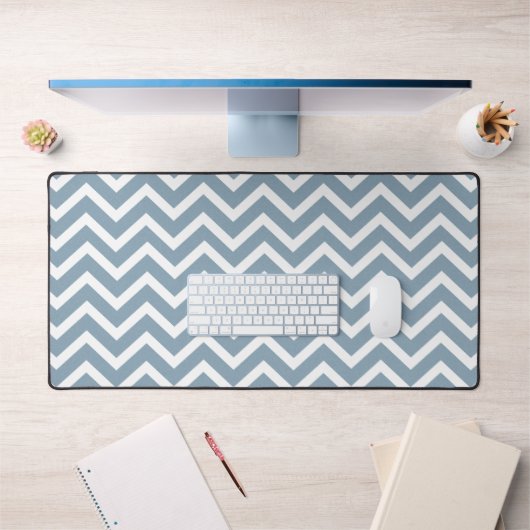 Mat bureau Dusty Blue Chevron Zigzag (Bureau 1)