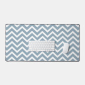 Mat bureau Dusty Blue Chevron Zigzag (Clavier et souris)