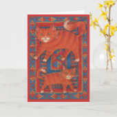 Mat Cats 'Happy Vaderdag' wenskaart Kaart (Gele Bloem)