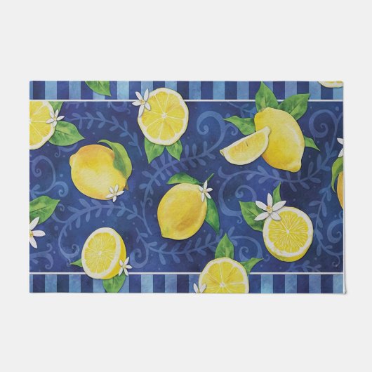 Mat d'accueil au citron, Décor de printemps, Tapis (Devant)