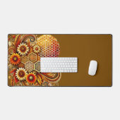 Mat de bureau abeille | Peigne de miel et design f (Clavier et souris)