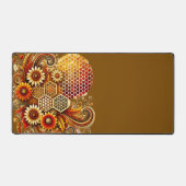 Mat de bureau abeille | Peigne de miel et design f (Recto)