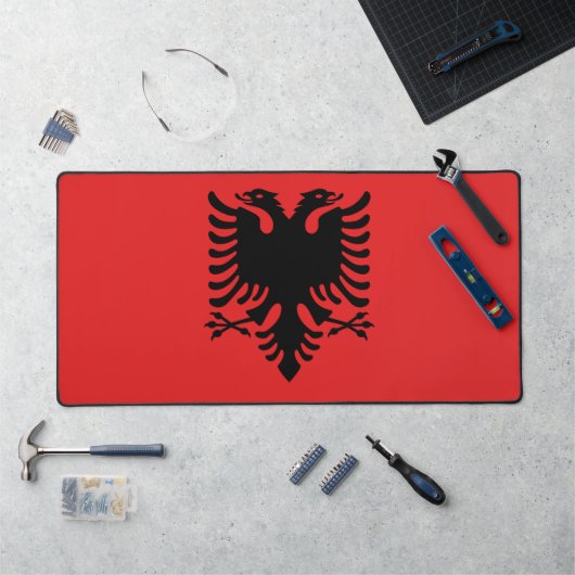 Mat de bureau avec drapeau d'Albanie (Poste de travail)