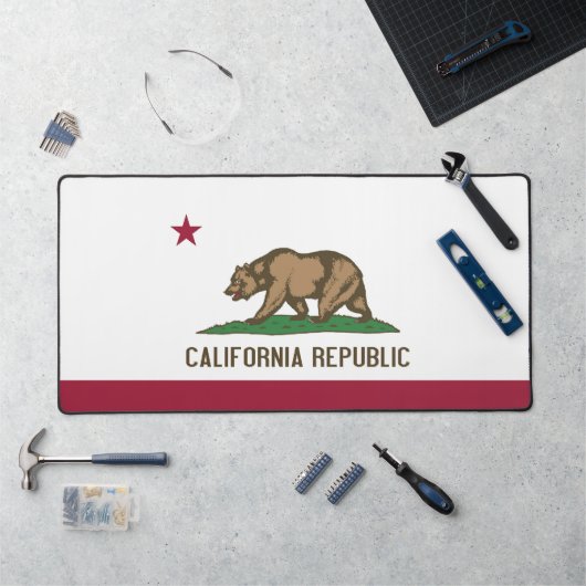 Mat de bureau avec drapeau de Californie, États-Un (Poste de travail)
