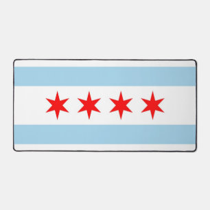 Mat de bureau avec drapeau de Chicago, USA