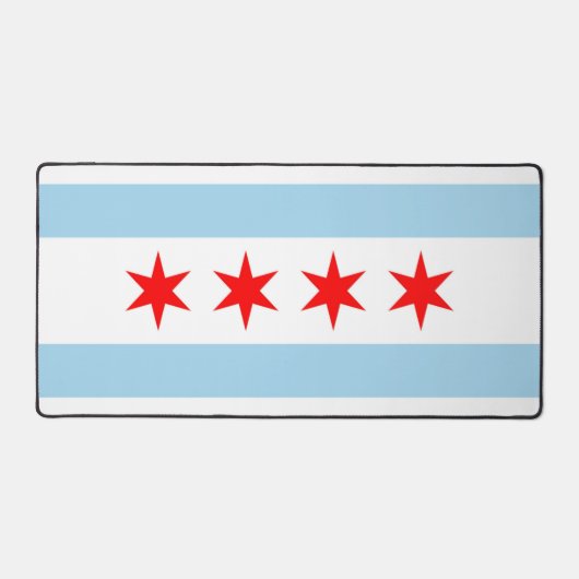 Mat de bureau avec drapeau de Chicago, USA (Recto)