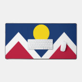Mat de bureau avec drapeau de Denver, USA (Clavier et souris)