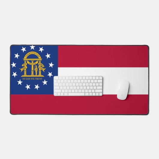Mat de bureau avec drapeau de Géorgie, USA (Clavier et souris)