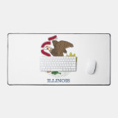 Mat de bureau avec drapeau de l'Illinois, États-Un (Clavier et souris)