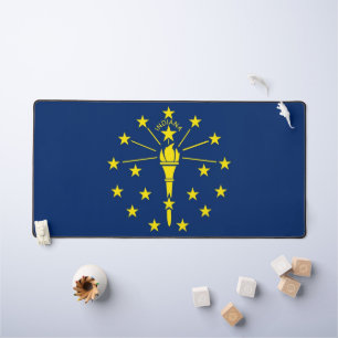 Mat de bureau avec drapeau de l'Indiana, États-Uni