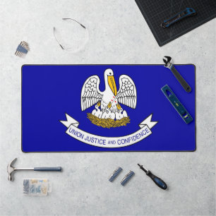 Mat de bureau avec drapeau de Louisiane, USA