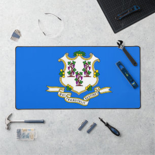 Mat de bureau avec drapeau du Connecticut, USA