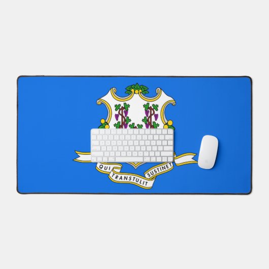 Mat de bureau avec drapeau du Connecticut, USA (Clavier et souris)