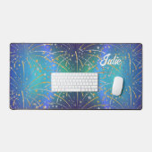 Mat de bureau avec Faux Gold & Silver Fireworks (Clavier et souris)