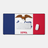 Mat de bureau avec le drapeau de l'Iowa, États-Uni (Clavier et souris)